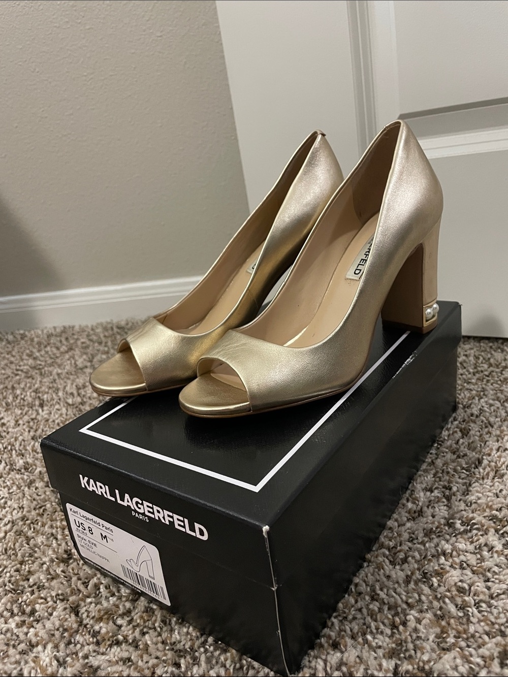 Karl Lagerfeld Kids Light Gold Metallic Evie Dress Shoes